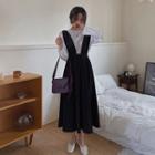 Set: Pleated Overall Dress + Blouse