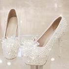 Faux Pearl Crystal Pumps