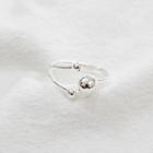 925 Sterling Silver Bead Layered Open Ring Silver - One Size