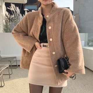 Drop-shoulder Textured Jacket