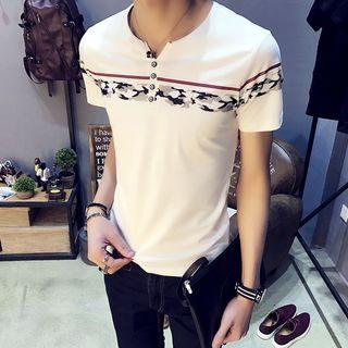 Short-sleeve Button-front Top