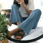 Boot-cut Cropped Wide-leg Jeans