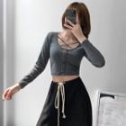Strappy Crop Knit Top