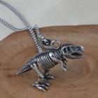 Stainless Steel Dinosaur Skeleton Pendant Necklace