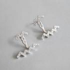 Rhinestone Stud Earring S925 Sterling Silver - With Silver Earring Back - Silver - One Size