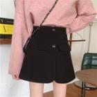 Buttoned Irregular Mini A-line Skirt