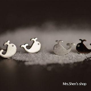 Sterling Silver Whale Earring