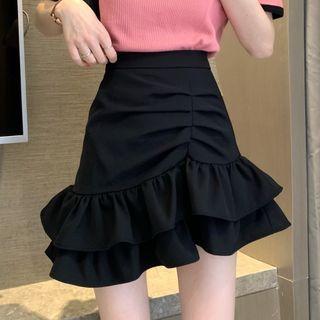 Mermaid Hem Ruched Mini Dress