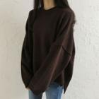 Plain Crew-neck Oversize Sweater