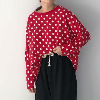 Set: Polka Dot Long-sleeve T-shirt + Drawstring Pants