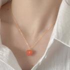 Peach Pendant Sterling Silver Necklace