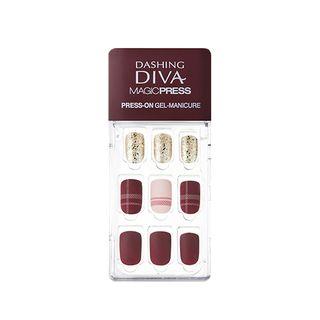 Missha - Dashing Diva Magicpress Slim Fit Press-on Gel-manicure #check Burgundy 1set