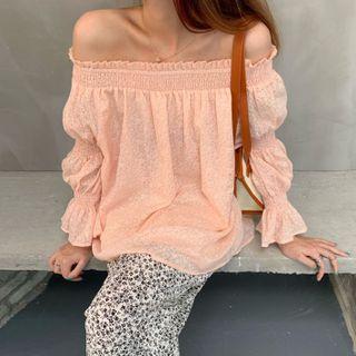 Long-sleeve Mesh Top / Floral Pants