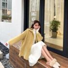 Buttoned Furry Coat Yellow - One Size