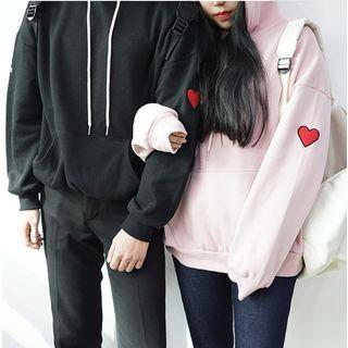 Couple Matching Heart Embroidered Hoodie