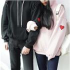 Couple Matching Heart Embroidered Hoodie