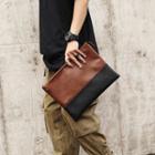 Color Block Clutch Coffee - One Size