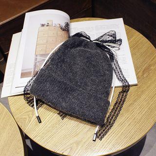 Lace-panel Beanie