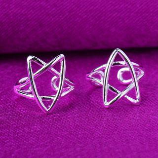 Cut-out Star Ear Cuff 1 Pair - As Shown In Figure - One Size