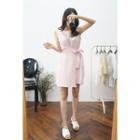 Sleeveless Wrap-front A-line Dress