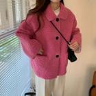 Shearling Coat Rose Pink - One Size
