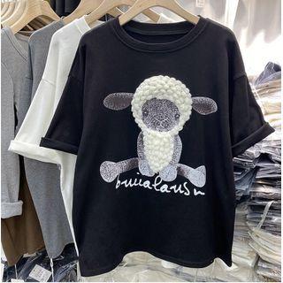 Short-sleeve Cartoon Sheep T-shirt