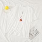 Short Sleeve Flower Print T-shirt White - One Size