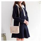 Contrasted-collar A-line Dress