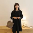 Tweed-trim T-shirt Dress