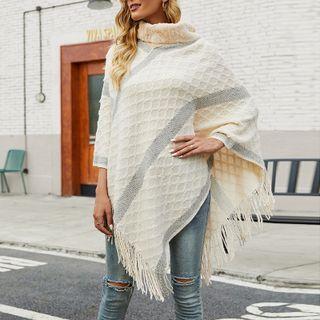 Furry-trim Tassel Cape