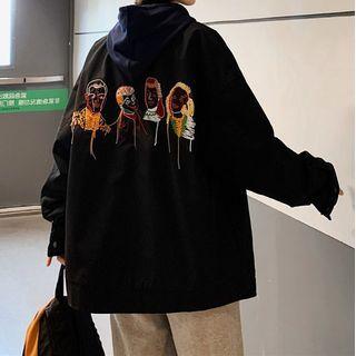 Face Print Zipped Jacket