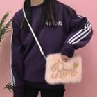 Faux-fur Embroidered Cross Bag