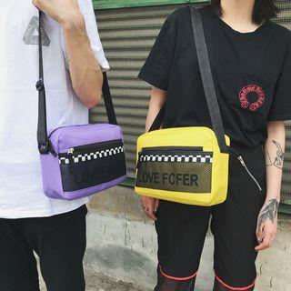 Couple Matching Plaid Panel Crossbody Bag