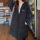 Contrast Trim Padding Long Jacket