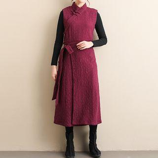 Sleeveless Tie-waist Midi Cheongsam