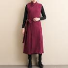 Sleeveless Tie-waist Midi Cheongsam