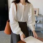 Eyelet Lace Blouse As Shown In Figure - One Size