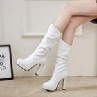 Platform Chunky-heel Mid-calf Boots