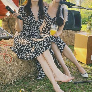 Floral Print Spaghetti-strap Midi Dress / Short-sleeve Mini Dress