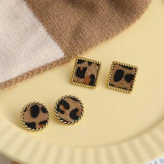 Geometric Leopard Print Alloy Earring (various Designs)