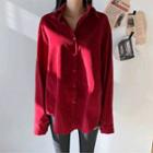 Corduroy Shirt Red - One Size