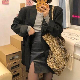 Blazer / Croc Grain A-line Skirt