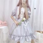 Lace Trim Color Block A-line Dress