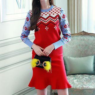 Set: Pattern Sweater + Knit Mermaid Skirt