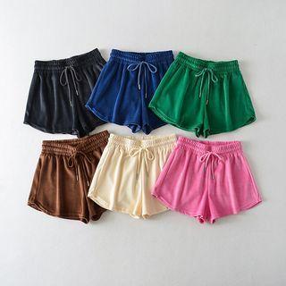 Rhinestone Lettering Wide Leg Shorts