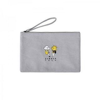 Kiitos Series Embroidered Wristlet Clutch Cloud & Sun - Gray - One Size