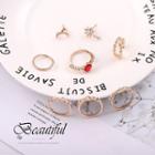 Set: Rhinestone Alloy Ring / Open Ring / Earring Gold - One Size