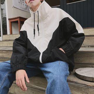 Turtleneck Two-tone Zip Jacket