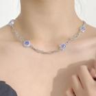 Flower Glass Stainless Steel Choker Silver - One Size