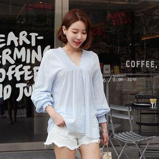 V-neck Smocked Top